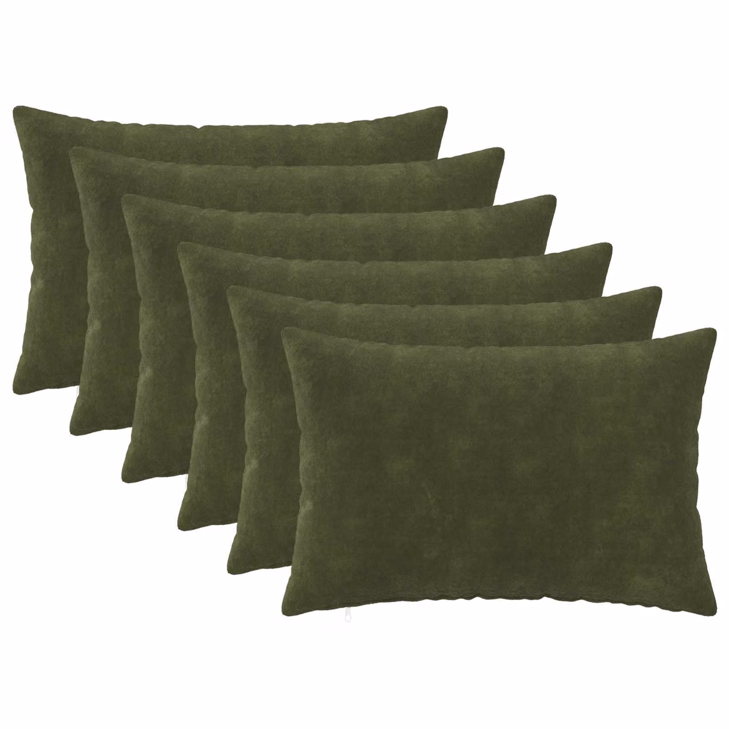 vidaXL Federa 6 pcs HEERLEN Verde 50 x 80 cm Fleece in microfibra