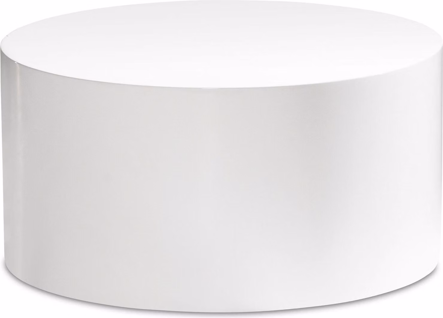 Tavolino monoblocco 60x60x30 cm bianco lucido, tavolino di design per soggiorno rotondo, tavolino da salotto semplice, tavolino moderno | Wohnling