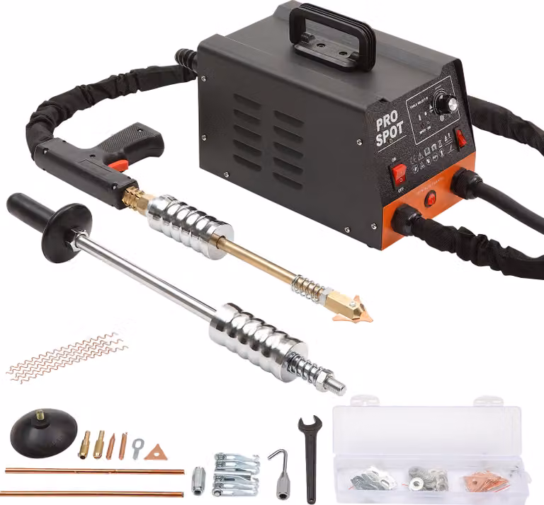 SucceBuy 3KW saldatore per borchie kit riparazione ammaccature saldatore a punti estrattore di ammaccature 6 modalità di saldatura per carrozzeria auto