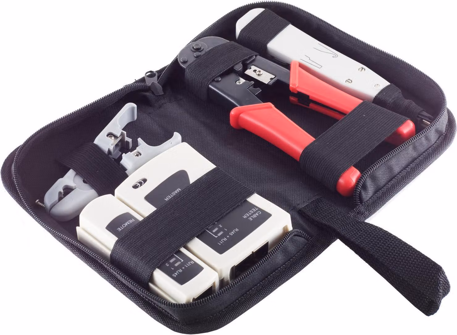 shiverpeaks ®-BASIC-S--Set di utensili, rete, 4 pezzi, con borsa (BS18-25001)