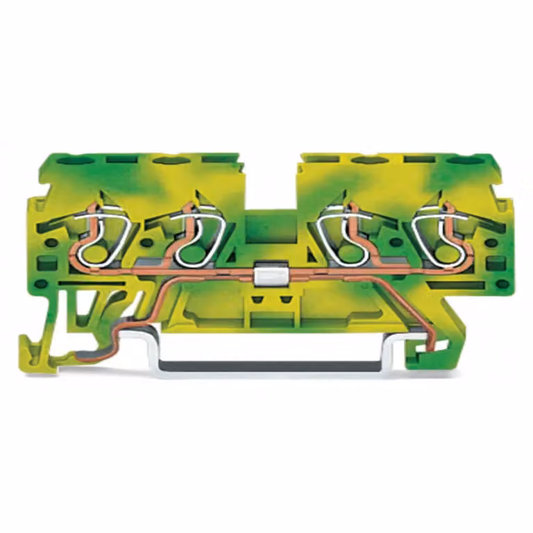 Morsetto per conduttore di protezione 0,08-2,5/4 mm² GN/YE - Morsettiera di messa a terra unipolare 5 mm 870-837