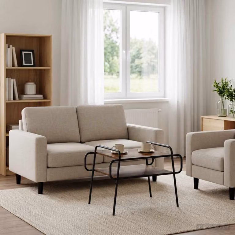 vidaXL Tavolino da salotto moderno in legno e metallo marrone L: 70 cm, P: 50 cm, H: 51 cm