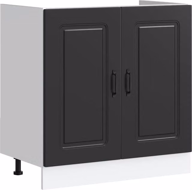 Mobile base lavello da cucina Kalmar Nero in MDF opaco L: 80 cm, P: 46 cm, H: 81,5 cm