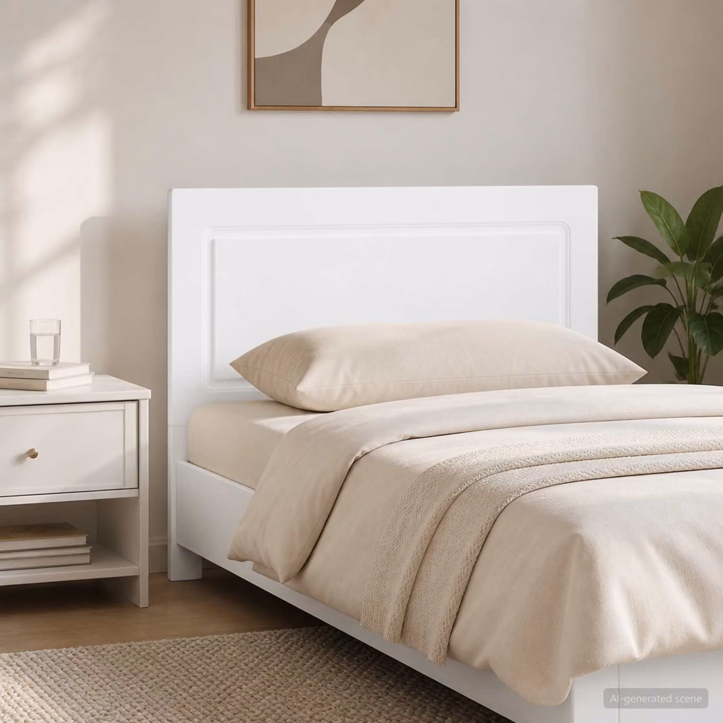 Testiera da muro moderna vidaXL UTRECHT in legno ingegnerizzato bianco con design a righe