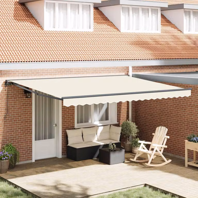 Maison Exclusive - Telaio per tenda da sole color crema 450 x 300 cm in poliestere con rivestimento in PU