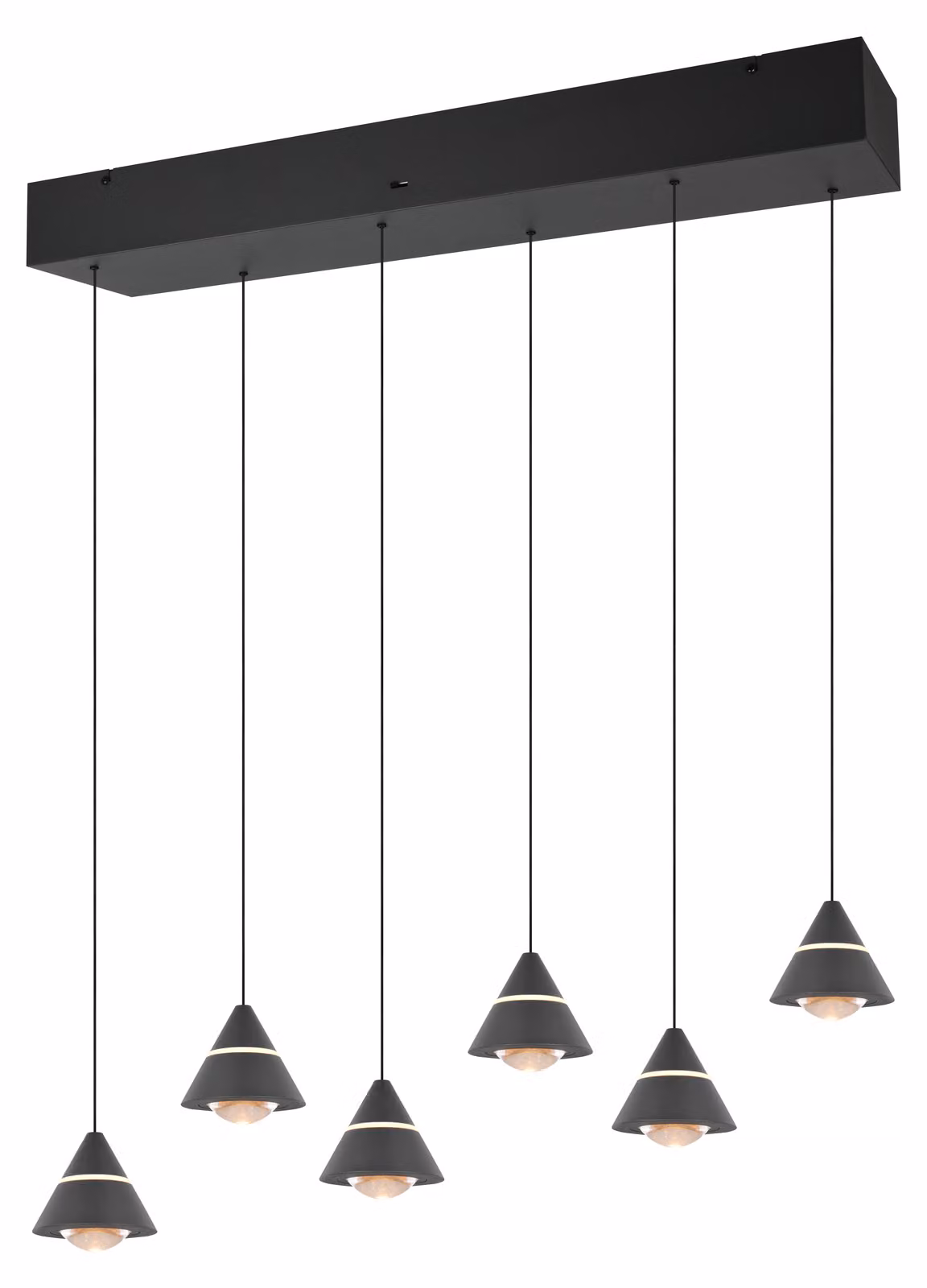 Lampada a sospensione a LED, nero opaco, cambio colore, H 200 cm