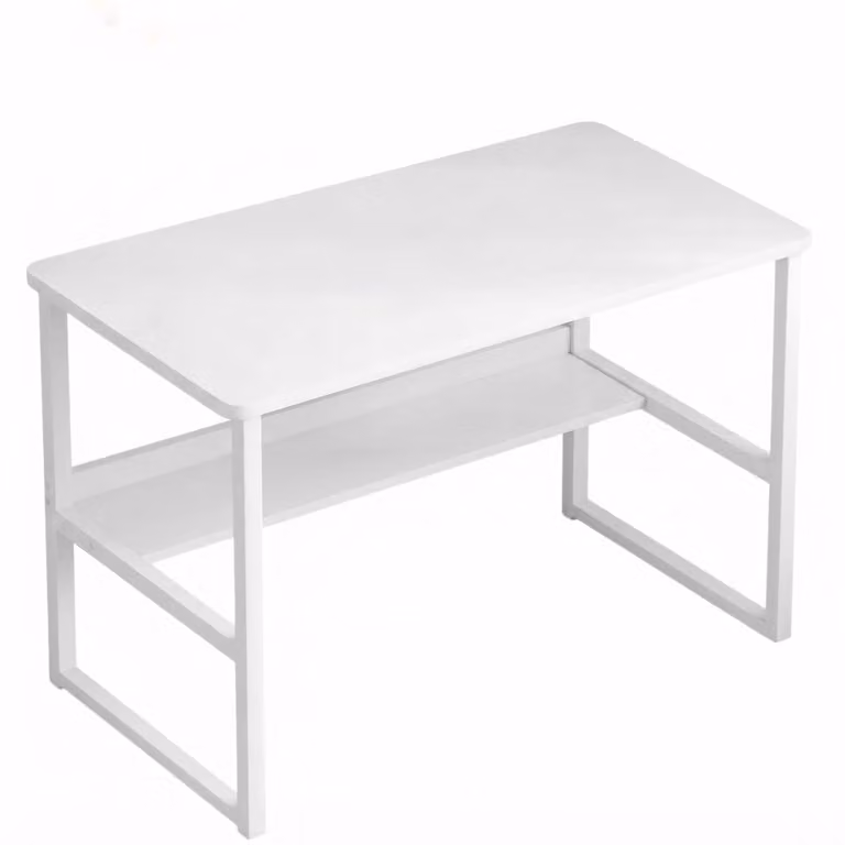 Scrivania computer loft bianca per ragazzi con ripiano 100 cm