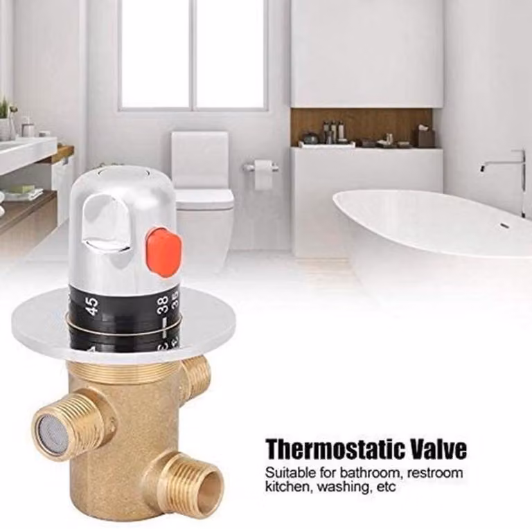Miscelatore termostatico leggero - Valvola a tre vie - Miscelatore di temperatura - Valvola di regolazione - Design che riduce il rischio di ustioni - Confortevole