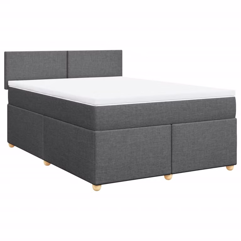 Giroletto a Molle con Materasso Grigio Scuro 140x190 cm Tessuto