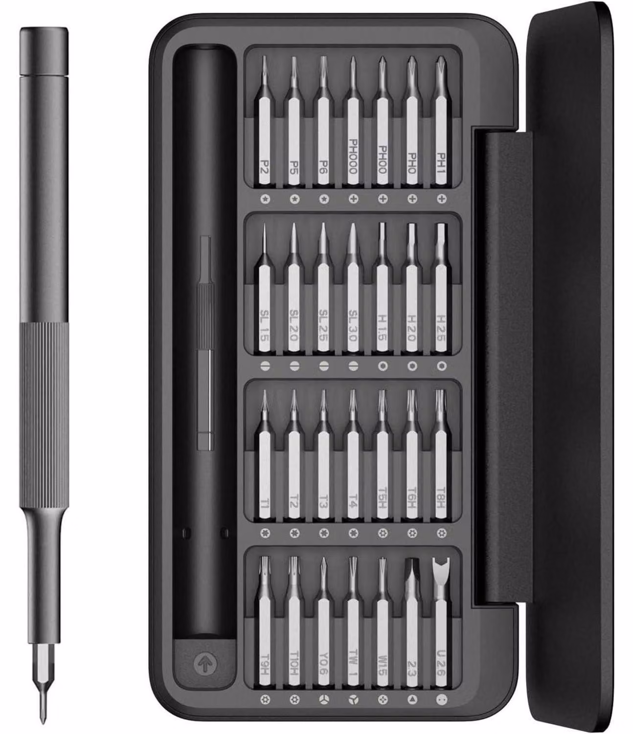 Set di cacciaviti Feinmechaniker, 28 pezzi, magnetico, strumento di precisione per telefoni cellulari, computer, occhiali, orologi, fai-da-te. Realizzato in acciaio S2, dimensioni C4 x 28 mm