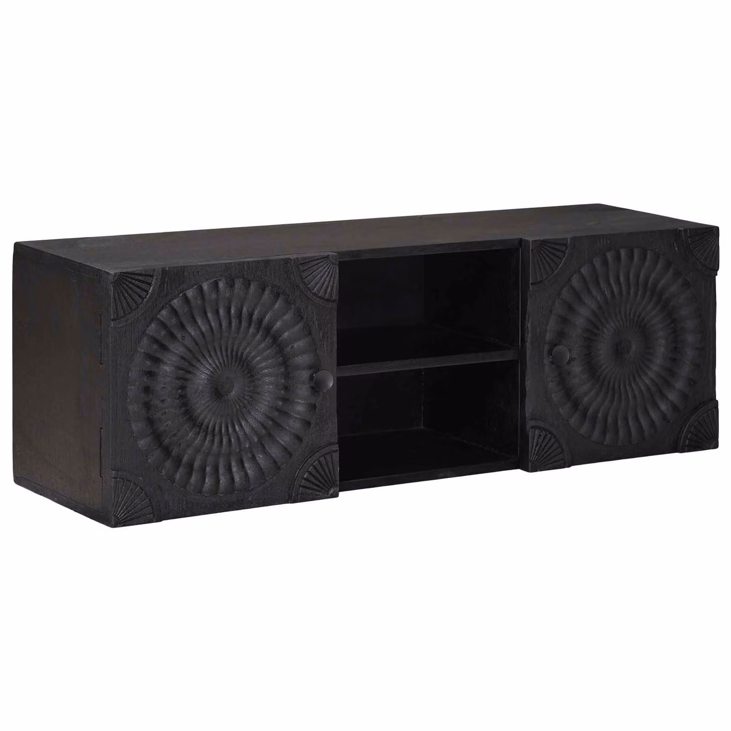 Mobile TV vidaXL Nero con legno di mango, design moderno per il tuo soggiorno, L 105 cm x P 30 cm x H 35 cm