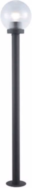 Lampione Globo I Giardini del Re in metallo nero e vetro, Altezza: 120 cm, Set da 4 pezzi