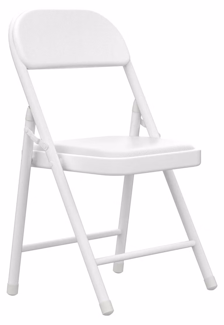 Poltrona imbottita in pelle - Sedia da pranzo con struttura in metallo - Schienale ergonomico - Seduta confortevole - Adatta per sala da pranzo, soggiorno o ufficio - Montaggio semplice - Bianco - 1 sedia