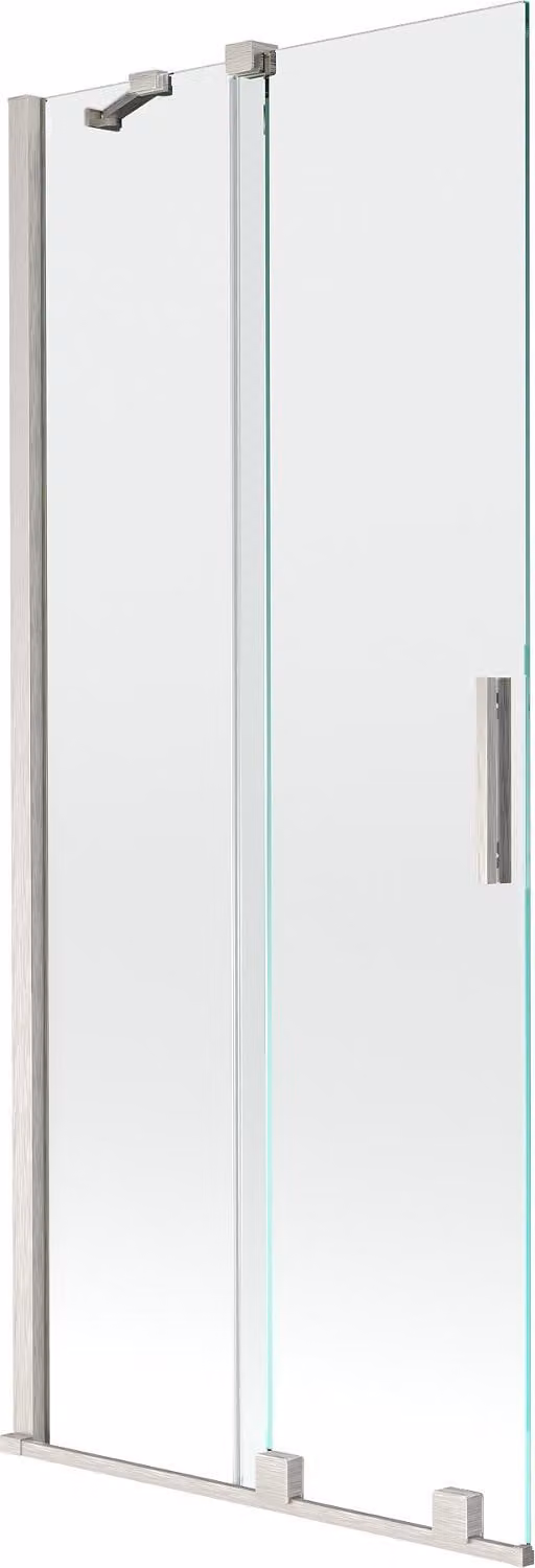 Mexen Velar paravento per doccia 2 ante scorrevoli 85 x 150 cm, trasparente, nichel spazzolato - 896-085-000-01-97