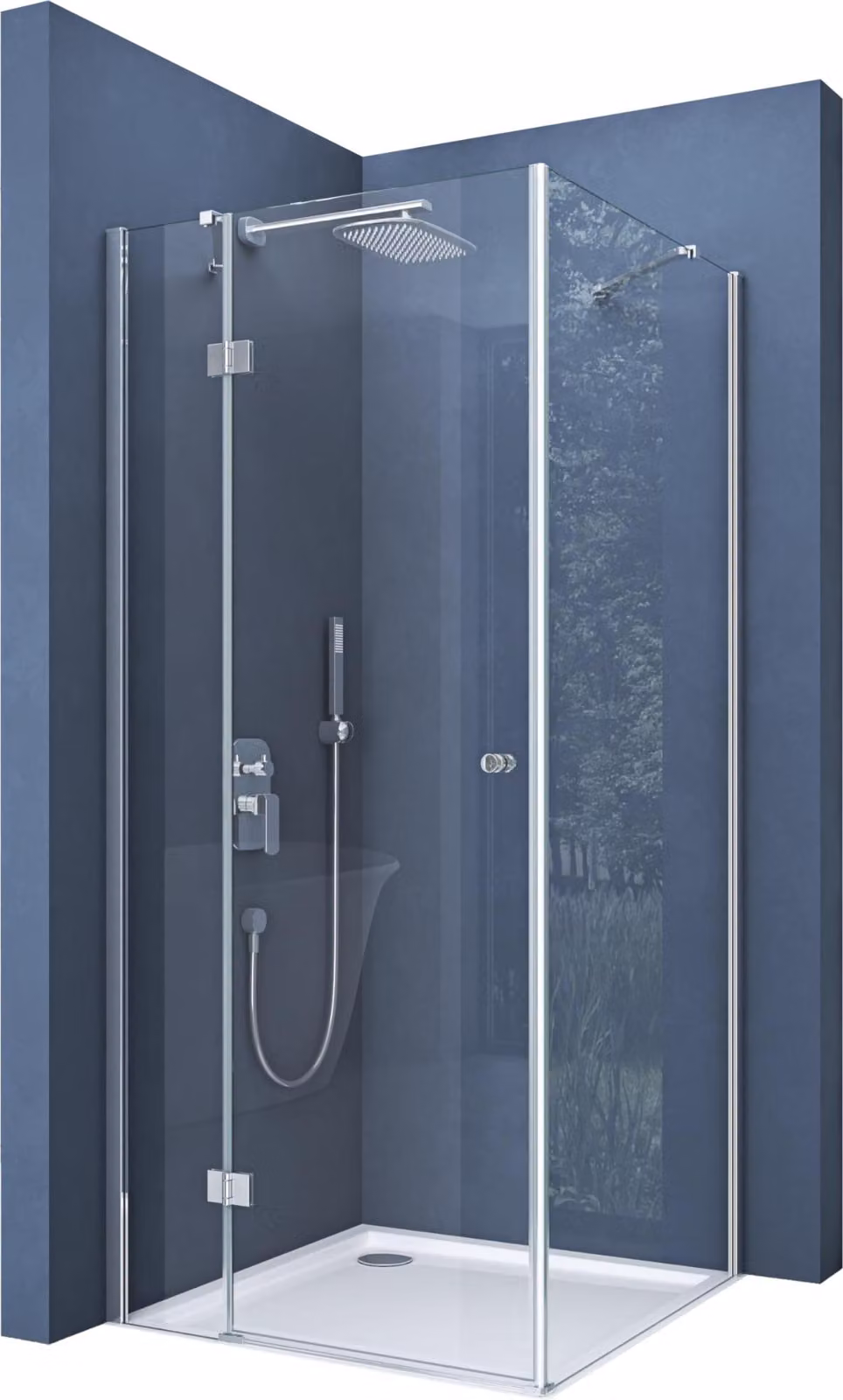 doporro Box Doccia 90x90x190cm, Cabina Bagno Vetro di Sicurezza ESG Vetro Trasparente Incluso Rivestimento Facile da Pulire Ravenna05k