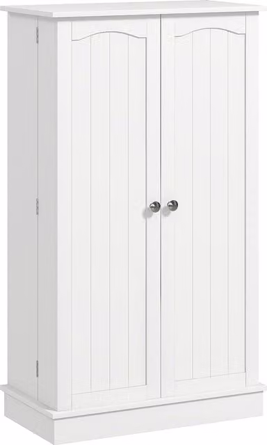HOMCOM Credenza Cucina Moderno con 12 Portaspezie sulle Porte, Ripiani Regolabili, 2 Ante, 60x30x104 cm, Bianco   Aosom Italy