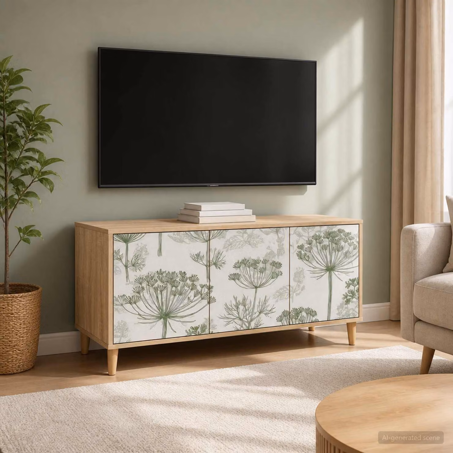 Mobile TV vidaXL GOTHA in legno ingegnerizzato color Sonoma, L 102 x P 33 x H 50 cm