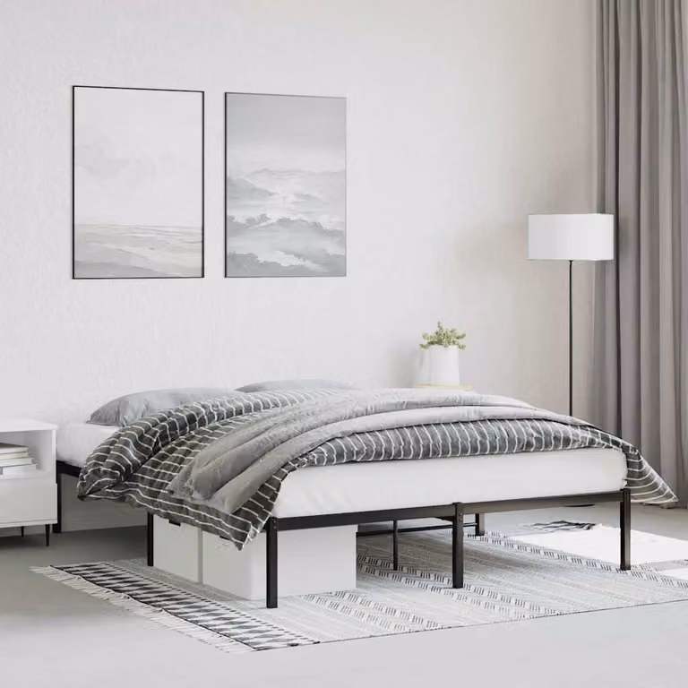 vidaXL Giroletto in Metallo Nero L: 160 cm, P: 200 cm