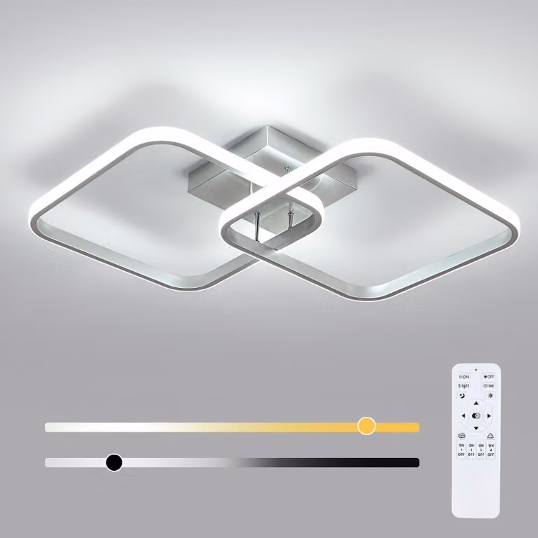 Pannello LED Osairous, luce regolabile, 50W, 5625LM, 3000-6500K, colore argento, 64CM – Argento, con dimmer, 3000K-6500K