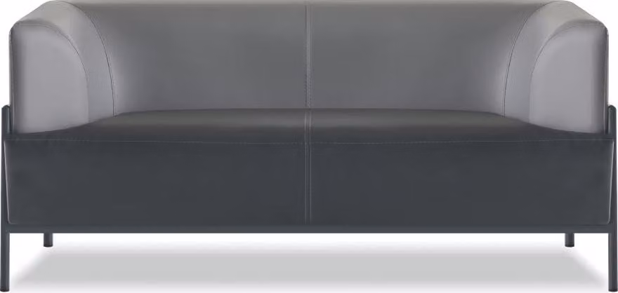 Schwarze Kunstleder Arbeitszimmer Sitzmöbel Moderne 2x 2-Sitzer 2tlg Set