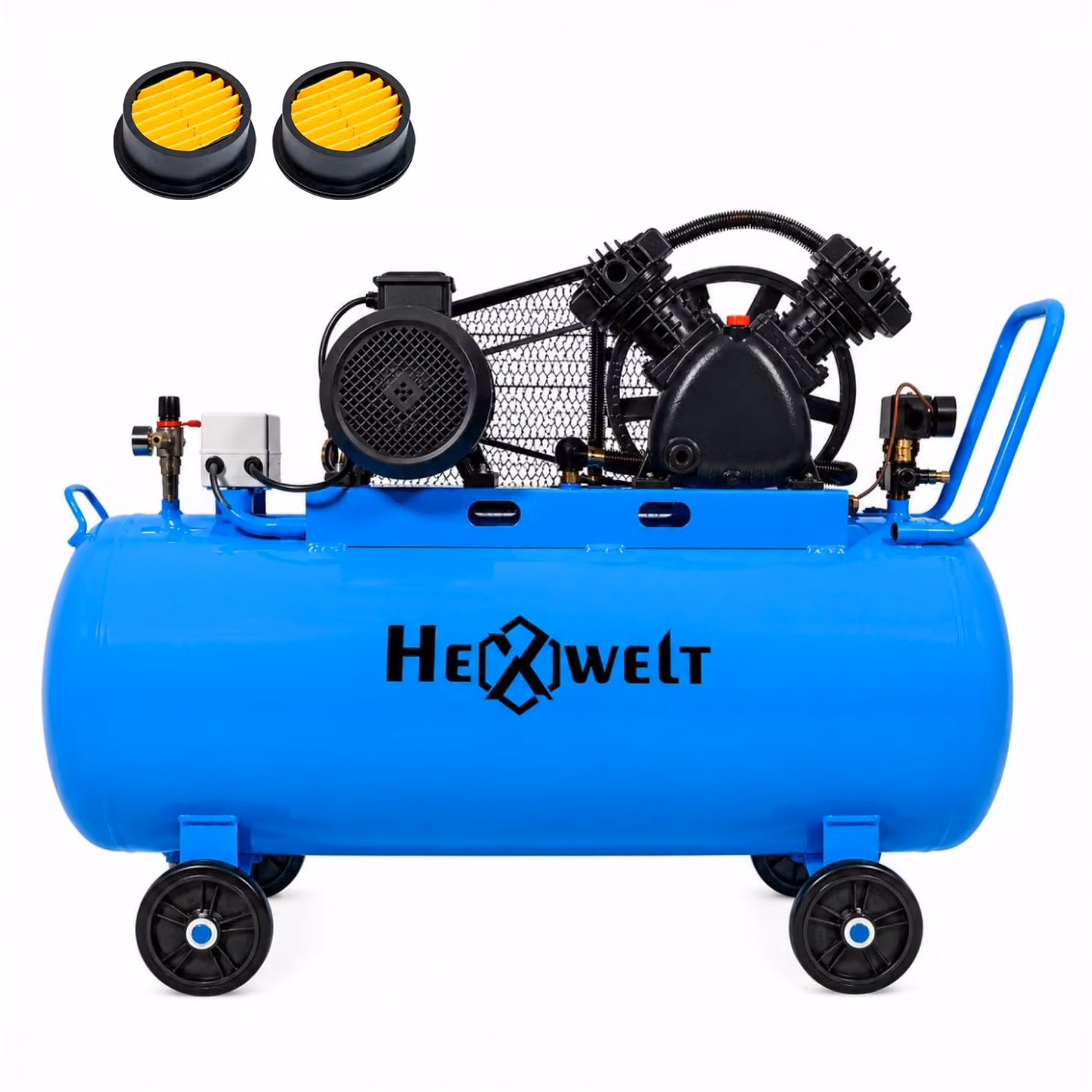 Compressore ad Olio HEXWELT 200L 5500W 8 Bar 730L/min Compressore Aria 2 Cilindri 230V