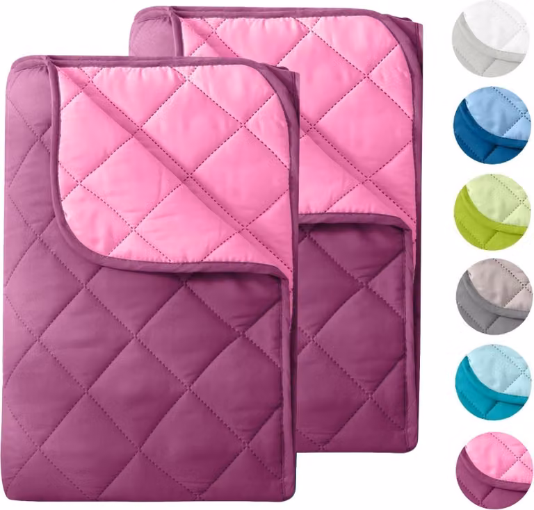 WOMETO 2 pezzi coperta estiva in microfibra 155x2200 viola e rosa I OEKO-TEX, resistente al lavaggio, coperta leggera per il campeggio e le giornate calde, utilizzabile senza copriletto