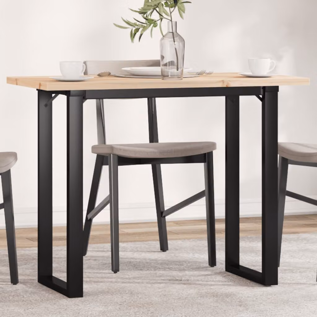 vidaXL Tavolo da Pranzo Rettangolare in Legno di Pino e Acciaio, Marrone, L 100 x P 50 x H 75,5 cm