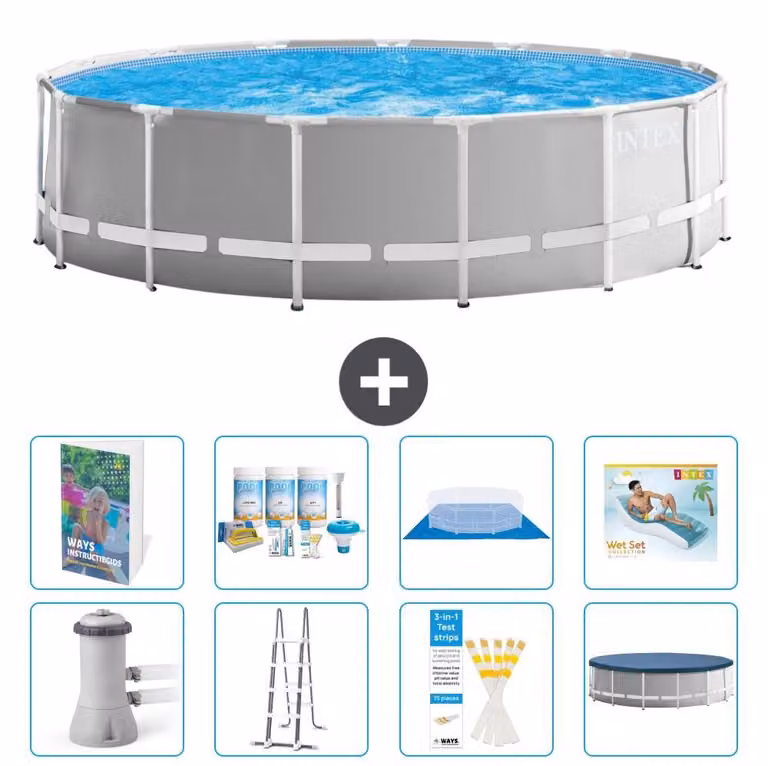 Struttura per piscina a forma di prisma - 457x122 cm - composta da 7 elementi - modello S683