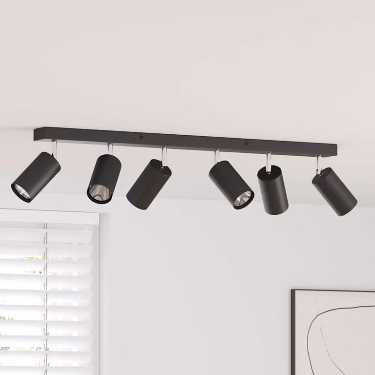 Faretto da soffitto Nero 73 x 6 x 16 cm Metallo