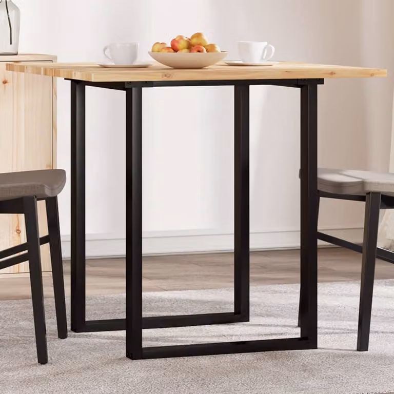 Piano Tavolo Quadrato vidaXL in Legno Massello di Acacia Marrone L: 80 cm, P: 80 cm, H: 2 cm