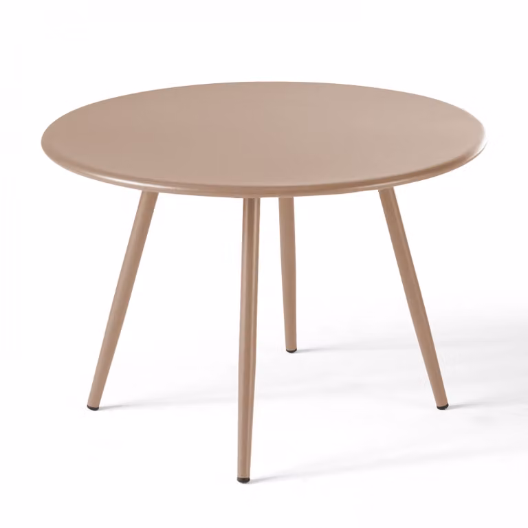 Tavolino da giardino rotondo in metallo talpa di 50 cm - Oviala Palavas