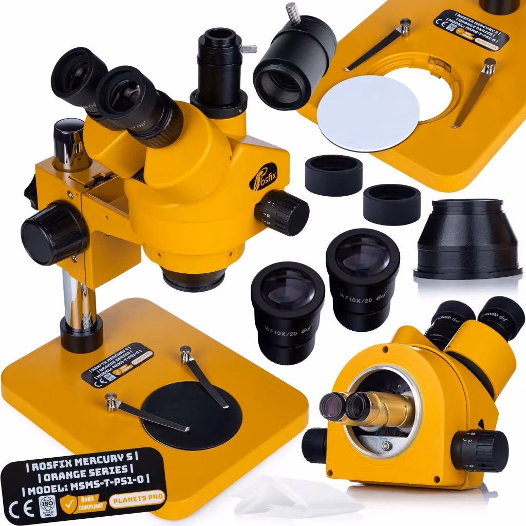 Microscopio Trinoculare Rosfix Mercury S MSMS-T-PS1-O con Zoom 7-45x e Illuminazione LED 56D – 2