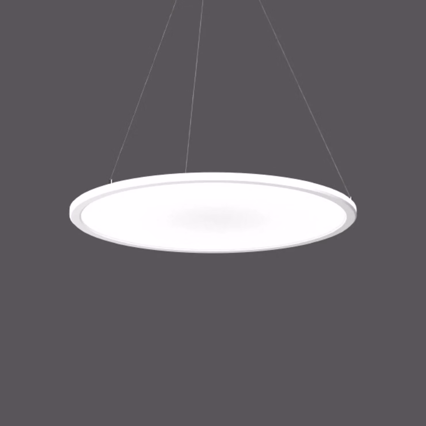 BEGA Lampada a sospensione RZB Sidelite ECO Ø 58 cm opalina 4.000 K, Bianco / Opale, Studio / Ufficio, Alluminio