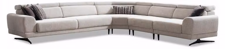 Divano angolare a forma di L, moderno, grigio, minimalista, confortevole, modulare, nuovo