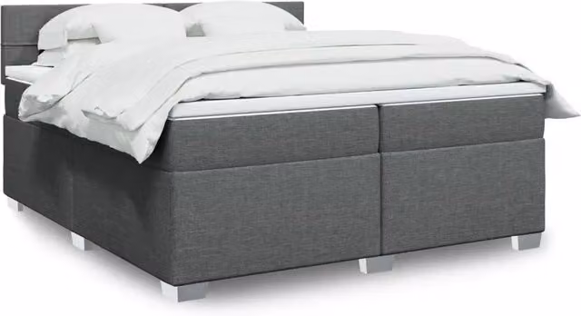 Letto Ibrido con Giroletto a Molle e Materasso vidaXL Grigio e Bianco L/P: 200 x 200 cm