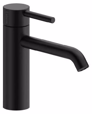 Herzbach DEEP BLACK Miscelatore monoforo per lavabo M-Size 150 mm con scarico PUSH, nero opaco