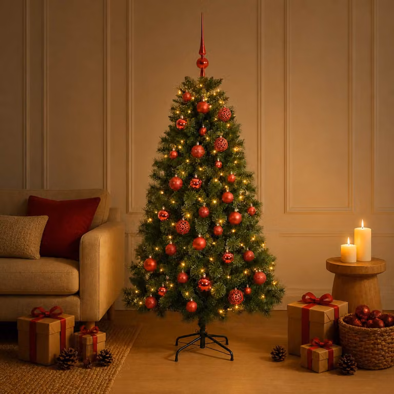 vidaXL Albero di Natale artificiale con palline 150 cm 150 LED