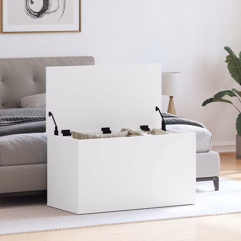vidaXL Cassapanca in Legno Bianca L: 84 cm, P: 42 cm, H: 46 cm