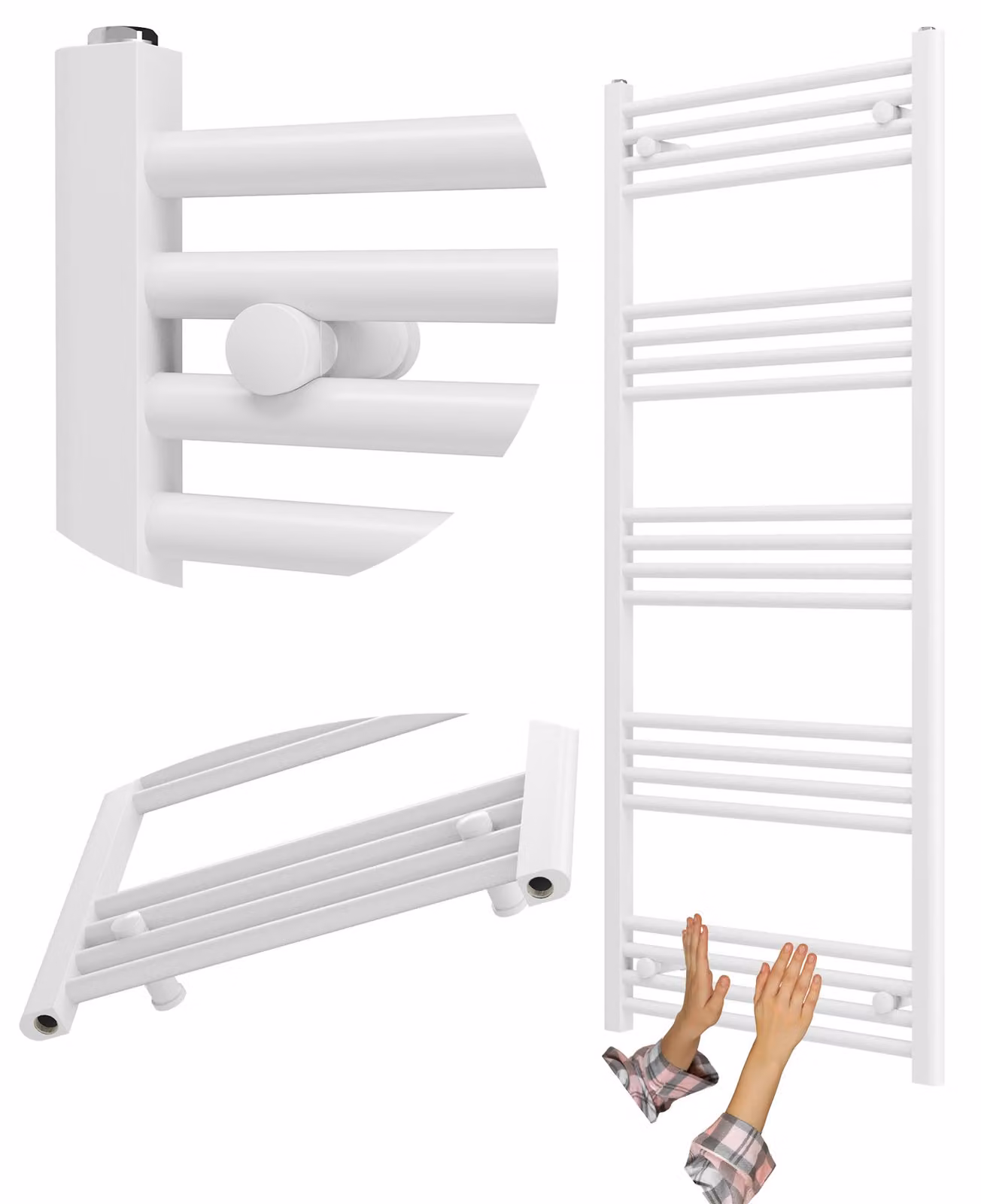 Granitan - Radiatore da bagno - Scaldasalviette - 60x140 cm - Bianco - Scaldasalviette - BRENO