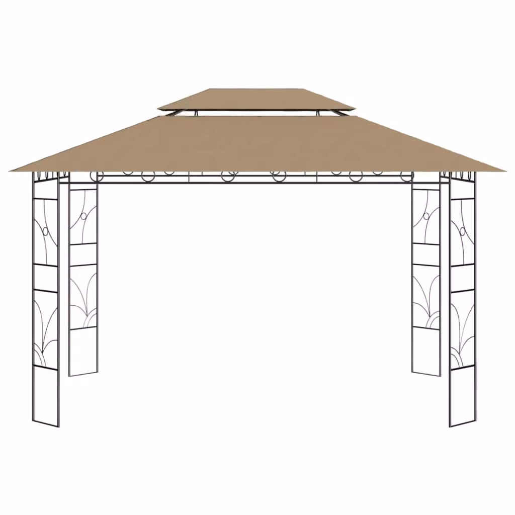 vidaXL Gazebo 4x3x2,7 m Taupe 160 g/mÂ²
