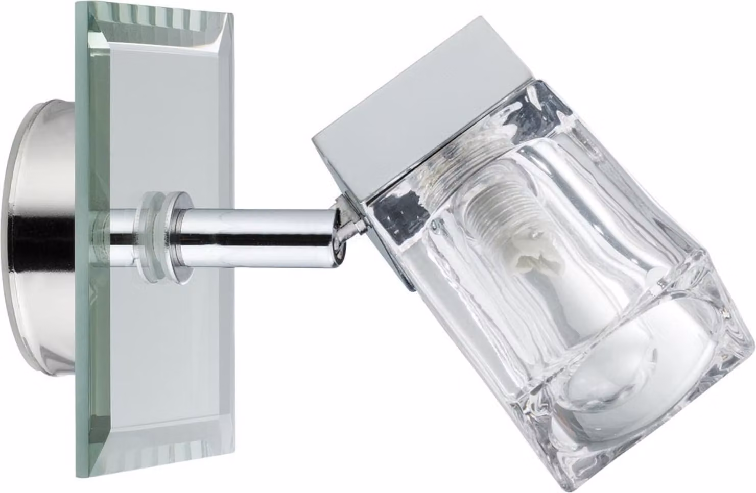 Paulmann WallCeiling Trabani, lampada da parete/soffitto, grado di protezione IP44, massimo 20W, attacco G9, cromo/trasparente, 230V, metallo/vetro