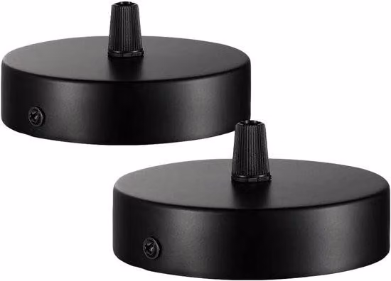 Copertura rotonda per lampade a soffitto - Accessori luminosi fai-da-te - 2 pezzi - Nera - 10 cm - Adatta a tutti i tipi di lampade - Illuminazione decorativa per soffitto
