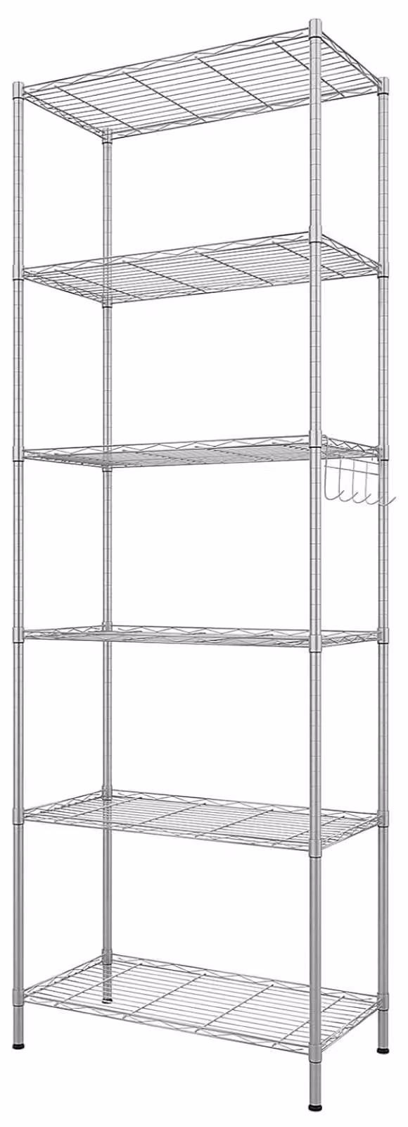 Portaspezie a 6 ripiani, scaffale indipendente, argento, 21,3 x 11,4 x 63 pollici