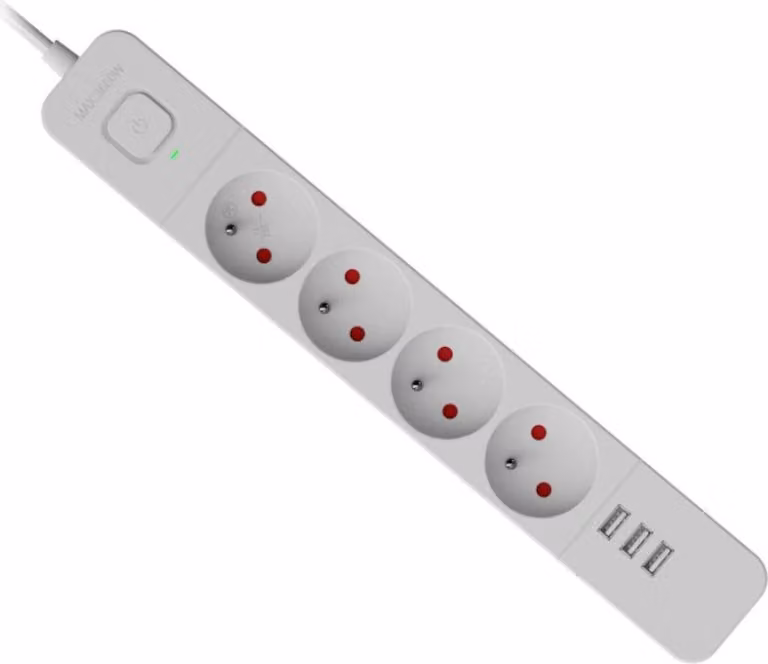 Defender SFS 133 ciabatta 1,5 m, 4 prese, 3x USB, bianco