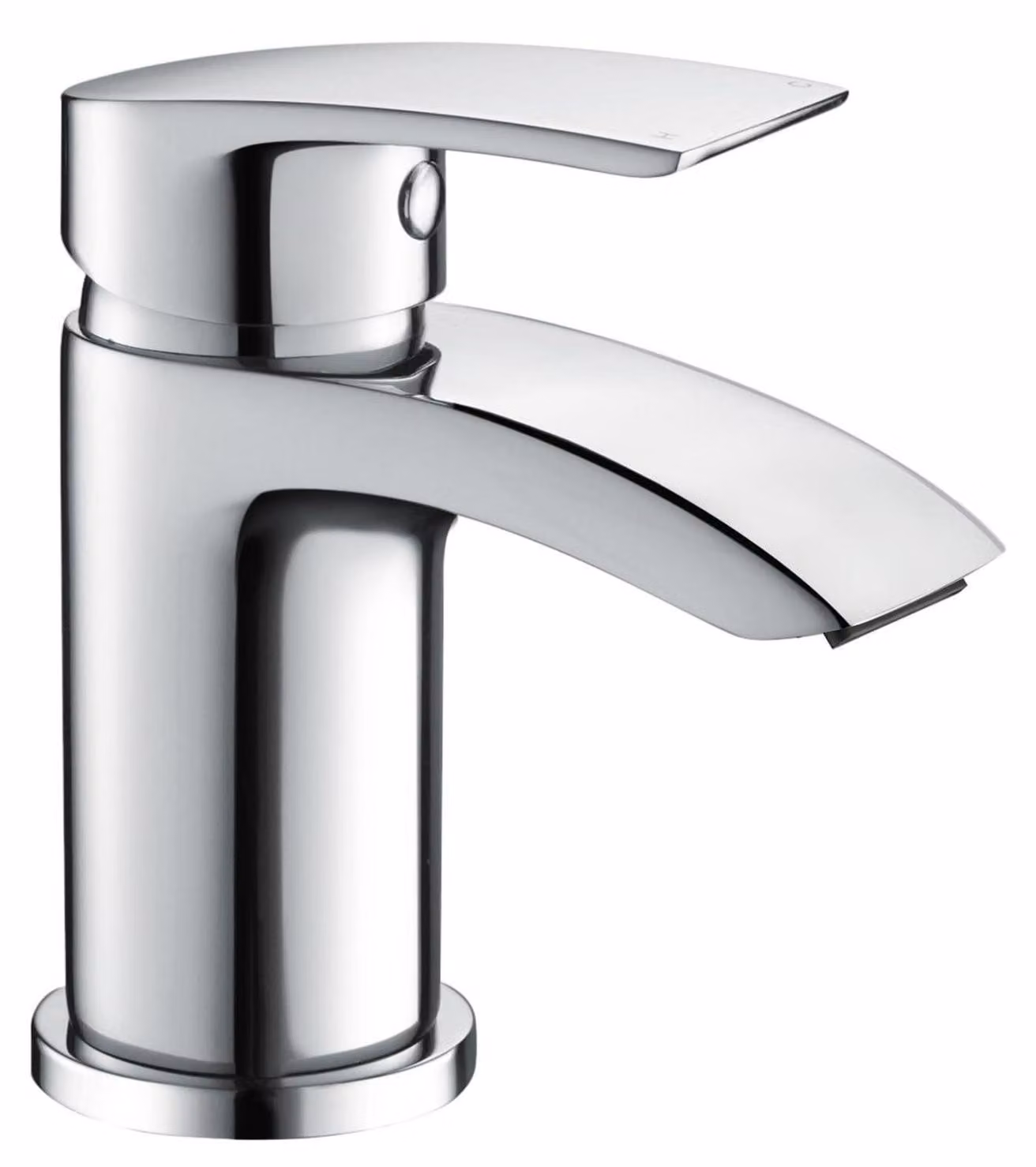 Miscelatore monocomando per lavabo, finitura cromata, modello a cascata, materiale: ottone, pressione dell'acqua: 0,5-10 bar