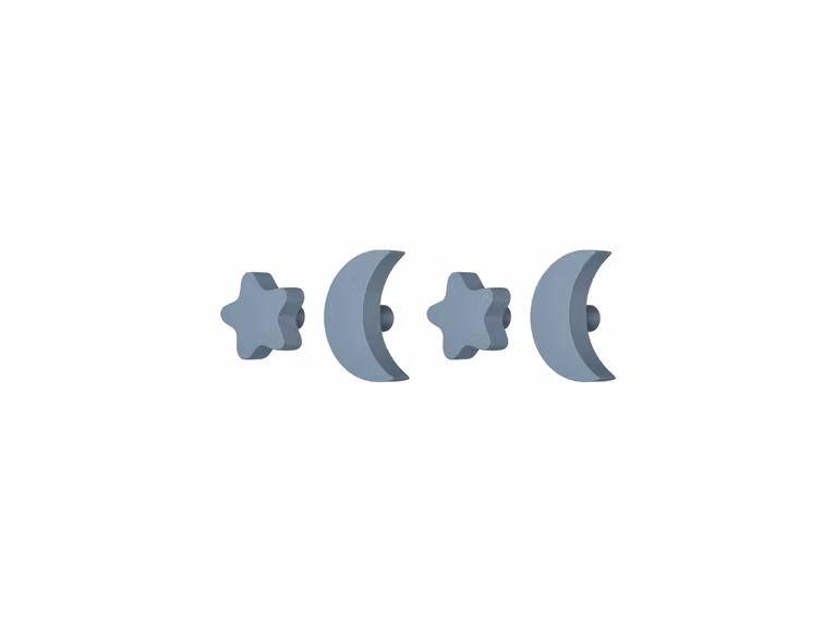 Stars & Moons Kids Ganci Appendiabiti - Set di 4 pezzi