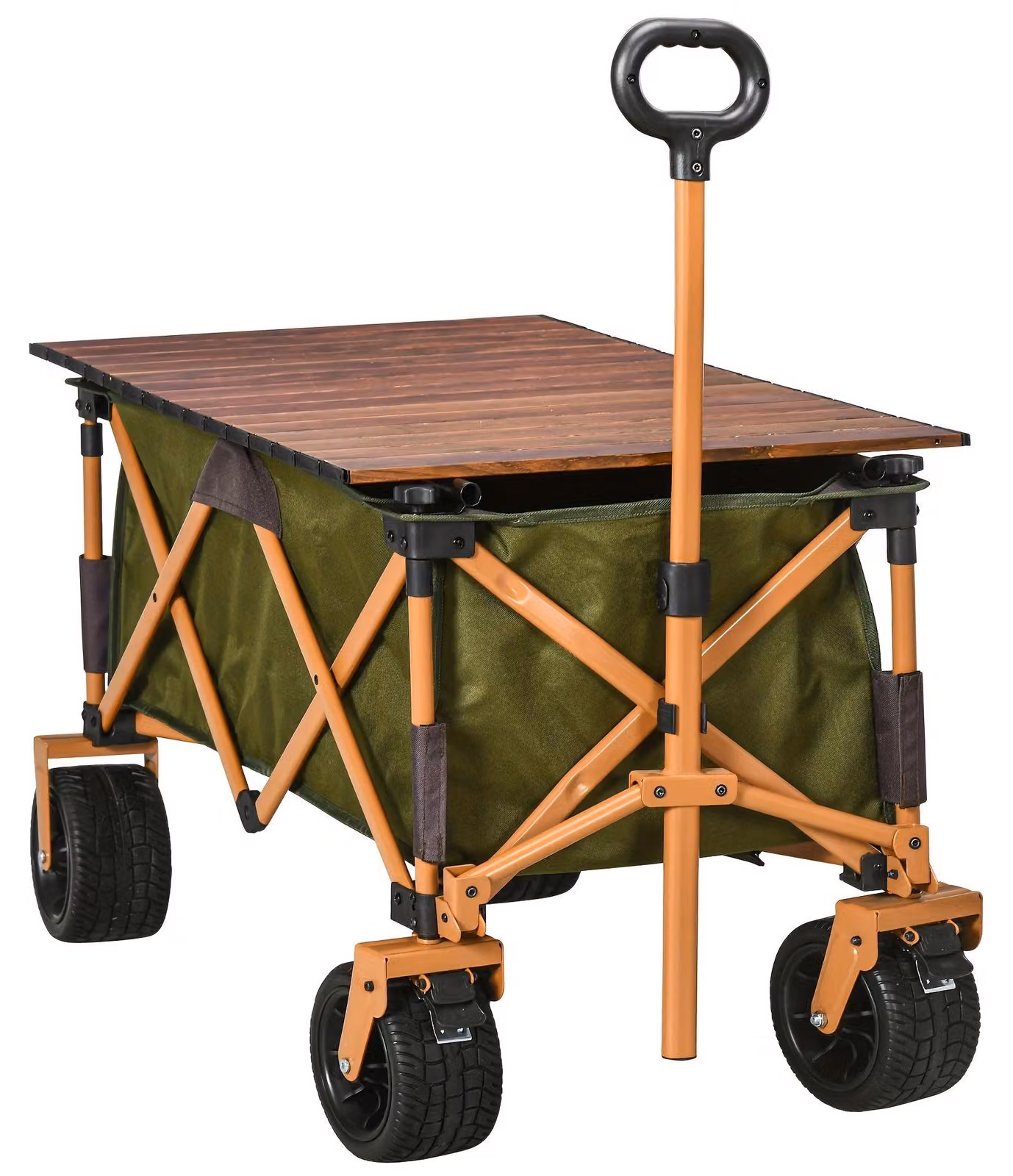Carrello da spiaggia pieghevole, modello Bolderkar, con portata fino a 120 kg e struttura in metallo resistente, colore verde