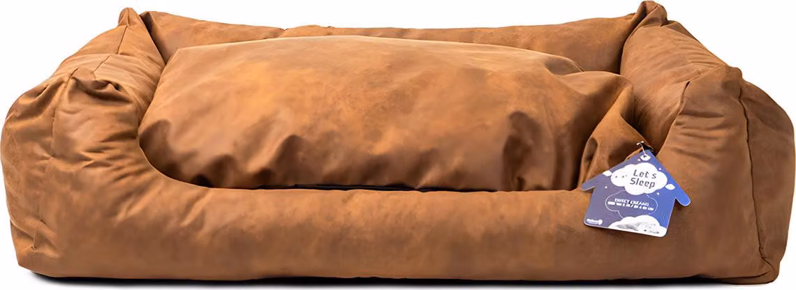 Letto per cani Lets Sleep Sweet Dreams con cuscino cognac, taglia: XL