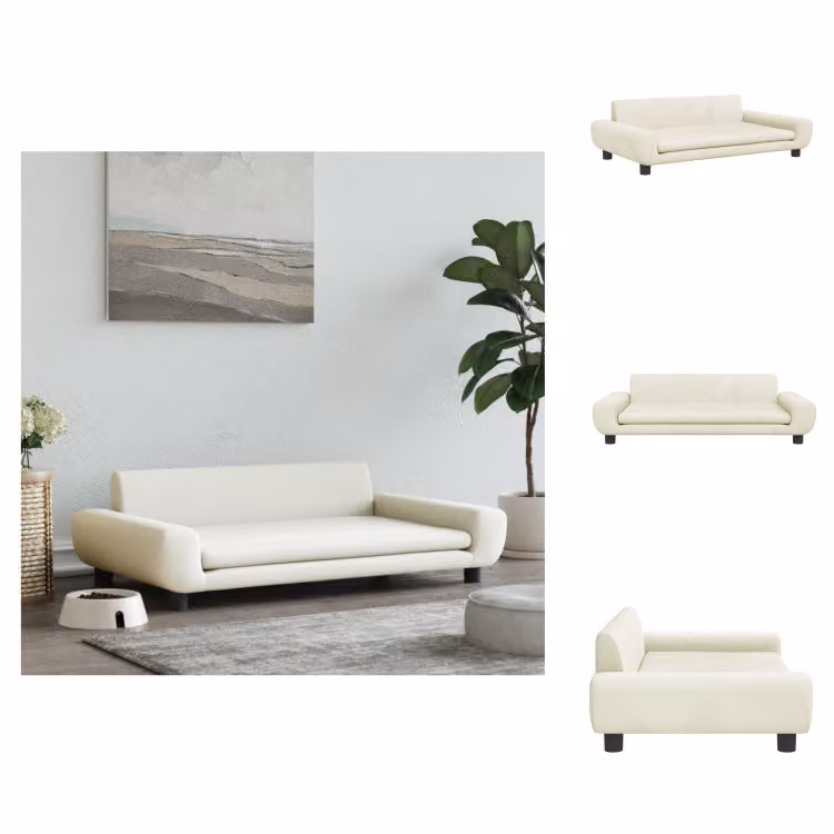 vidaXL Letto per cani Crema 100x54x33 cm in velluto - Letti per cani