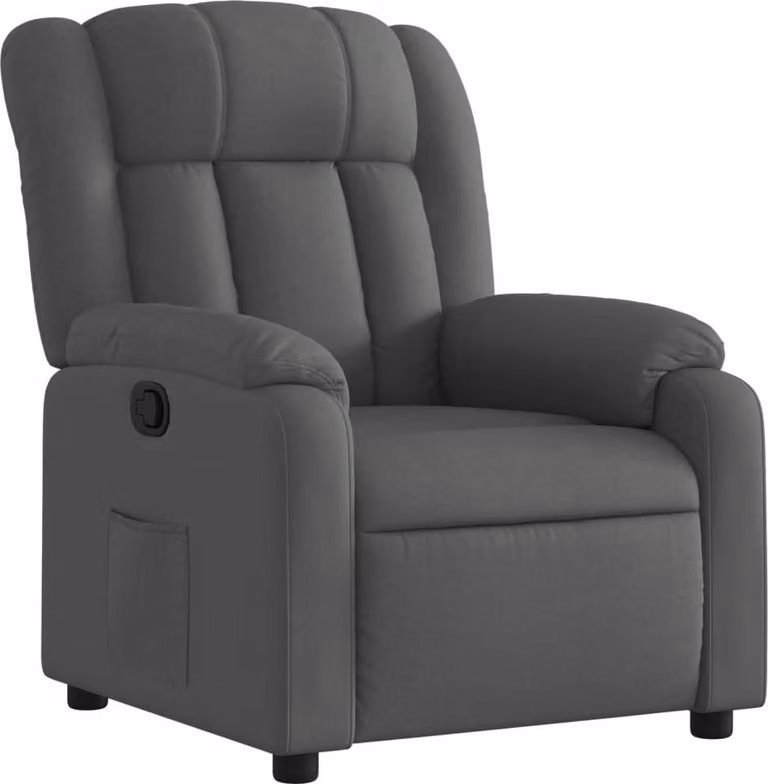 Poltrona reclinabile in tessuto grigio scuro